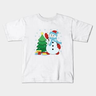 Christmas. Snowman. Christmas tree. Presents. Kids T-Shirt